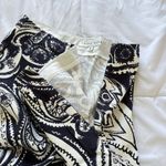 Trina Turk  Womens 6 Blue White Paisley Tassel Hem Pants Flat Front Side Zip Photo 7