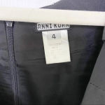 ANNI KUAN Black Cap Sleeve Pleated Neckline A Photo 4