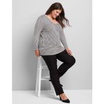 Lane Bryant Lane‎ Bryant Womens Essentials Houndstooth Gathered-Shoulder Sweater Sz 22/24 Photo 9