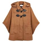 Coach  Wool Blend Hooded Duffle Cape Coat Toggle Camel Brown Size M/L Photo 1