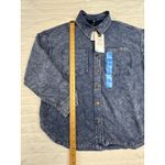 Members Mark Shirt Women Large Blue Acid Wash Denim Relaxed Soft Knit Button New Photo 6