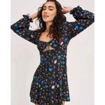 New For Love and Lemons Lexy Black Floral Long Sleeve Dress Size XS Photo 5