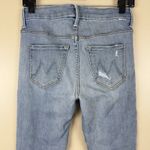 Mother Women’s High‑Waisted Looker Crop Jeans Size 26 Chatterbox Knee Rips Blue Photo 4