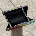 ZARA  Rainbow Glitter Metallic Clutch Shoulder Bag Handbag Purse Chain Photo 1