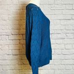 Grace Karin Blue Knit Split-Neck Pullover Sweater Women's M NWT Photo 1