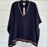 Revolve x House Harlow 1960 Women’s Navy One Size Poncho Sweater New Photo 0