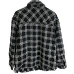 House of Harlow Shacket Womens Medium Black Button Up Tweed White Check Heavy Photo 1