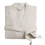 Parachute Neutral Cloud Gauze Cotton Robe in Bone Cream Size Medium Unisex Photo 8