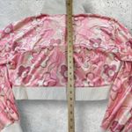 Dazey LA  Reflect Floral Figure‎ Velour Half Zip Cropped Pullover Track Top Sz S Photo 3