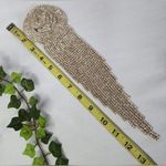 Large Statement Rose Flower Brooch Pin Yellow Gold Rhinestone Fringe New Photo 11