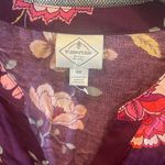 st. john's bay St Jhon’S Bay  Women Top Maroon Floral Boho Tunic Flowy Button Up Plus S… Photo 2