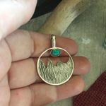 Sterling Silver Fire Opal Art Deco Pendant Blue Photo 2