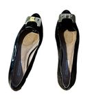 Diane Von Furstenberg Women's Black Patent Leather Ballet Flats with Metal Buckle Photo 4