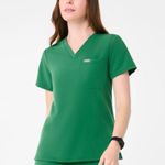 FIGS  Hunter Green Scrub Top Catarina Photo 0
