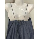 ZARA  Blue Denim Strappy Mini Dress Womens S Swingy Summer Cotton Chic Vacay Photo 3
