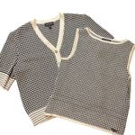 St John Sport Twinset 2 Piece Short Sleeve Cardigan and Shell Black & White Photo 1