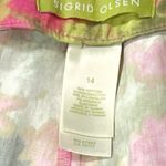 Sigrid Olsen Floral Bright High Rise Straight Leg Crop Ankle Pants Multi Sz 14 Photo 4