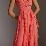 Anthropologie  Love The Label Ruffled V-Neck Maxi Dress Size S Photo 0