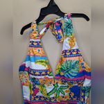 NWOT Tropical Print Halter Swimsuit SZ Photo 3