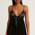 Victoria's Secret Victoria’s Secret Black Lace Satin Bow Babydoll Slip Dress Y2K Lingerie Size M Photo 0