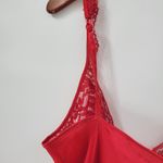 Victoria's Secret VTG Victoria Secret Lingerie Womens M Red Lace Slip Dress Nightgown Gold Label Photo 5