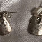 Premier Designs  Boho Hammered Silver Layered Pearl Dangle Earrings Photo 3