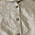 Impressions  Gray Crinkle Button Down Long Sleeve Top Photo 3