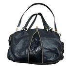 Michael Kors  Moxley Black Leather Python Embossed Style Hobo Shoulder Bag Photo 1