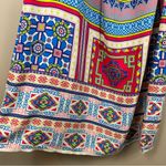 Flying Tomato  Colorful Red Floral Tapestry Halter Style Maxi Dress Small Photo 5