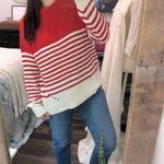Wonderly  red knit sweater size large Photo 1