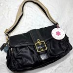 Coach y2k Vintage Buckle Black Sateen Nylon Shoulder Hand bag Photo 0