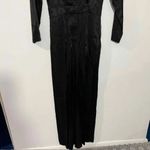 & Other Stories & Other Stories Striped‎ Satin Jacquard Jumpsuit In Black Size 0 Photo 2
