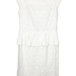 Adrianna Papell Adriana Papell White Crochet Lace Peplum Dress 6 Photo 0