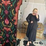 Free People FP Beach Tiered Long Sleeve Maxi Dress with Slit Black Size Small Photo 5