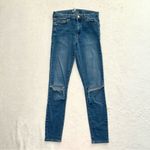 Topshop Womens Moto Leigh Mid Rise Ripped Knee Skinny Jeans size 25W x 30L Photo 2