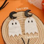 BLACK MOON GHOST acrylic earrings White Photo 3