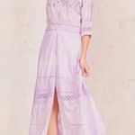 Love Shack Fancy ๐๐ Beth Midi Dress ~ Violet Splash Hand Dye XS NWT Photo 3