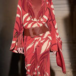 NWOT Johanna Ortiz Beige and Red silk Dress Size 4 Photo 1