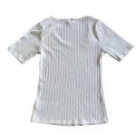 Old Navy  Women's Large Textured Short Sleeve Scoop Neck White Top Photo 1