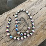 Handcrafted necklace with Swarovski crystal in a cup chain Silver Photo 2