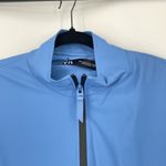 ZARA  Men's Light Blue Front Zipper Elastic Cuffs Collarless Bomber Jacket Size M Photo 8