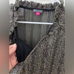 Vince Camuto NWT Women's 3X Black & Gold Sparkle and Shine Tie Blouse Photo 2