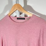 Saks 5th Avenue Saks Fifth Avenue 100% Cashmere Crewneck Sweater L – Soft Pink Minimalist Knit Photo 2