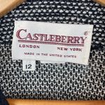 Castleberry Black & White Tweed Knit Open Front Vintage Cardigan Sweater 12 Photo 4