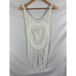 Boutique  White Knit Boho Fringe Beach Coverup Size XL Photo 1
