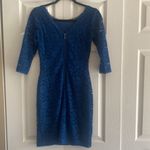 Laundry by Shelli Segal Laundry‎ by Shelli Segal Poseidon blue lace dress quarter sleeve size 0 Photo 5