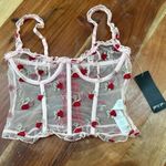 Nasty Gal Rose Embroidered Corset Ruffle Lingerie Size US 6/UK 10 Photo 0