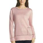 Calvin Klein New! Women's Contrast Stitch Pullover Sweater Blush Size Large Photo 0