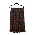 Vintage Lee David Floral Plaid Midi Skirt Holiday Tartan Dark Academia 14 Red Photo 2