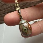 Avon Enamel Easter Egg Multi Color Pendant Gold Tone Chain Necklace Signed Photo 6